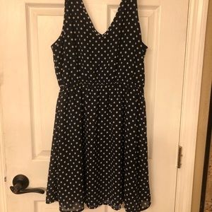 H&M Divide Navy Polka Dot Mini Dress